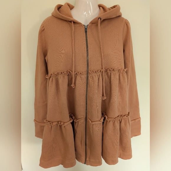 Free People Tiered Trapeze Zip Sweatshirt small - Picture 5 of 13
